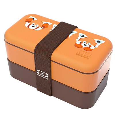 

Jingdong supermarket monbento original printing double-layer sub-microwave oven lunch box Japanese lunch box Panda family 1000 02 400