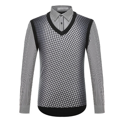 

Aston Men Business Fashion Тысячи птиц Серые Две длинные рукава рубашки Черный 175 / L A14416230