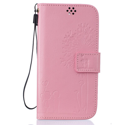 

Pink Lovers&Dandelion Style Embossing Classic Flip Cover with Stand Function&Credit Card Slot for LG K7