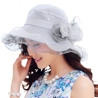

Lan Shiyu M0760 Korean version of the silk hat children sun hat can be folded spring&summer sun hat light gray