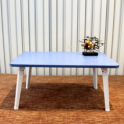 

Double computer table bed with foldable laptop table elephant legs high cold blue