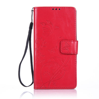 

Red Flower Design PU Leather Flip Cover Wallet Card Holder Case for SONY Z3MINI