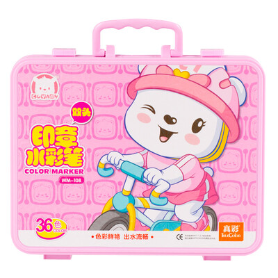 

True color Truecolor WM-108 true color cool acridine series small barrel seal watercolor pen 36 color pink