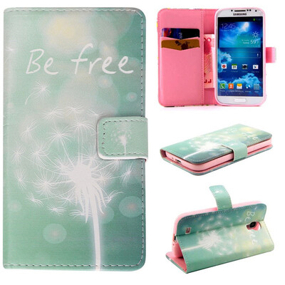 

Green dandelion Design PU Leather Flip Cover Wallet Card Holder Case for SAMSUNG Galaxy S4 I9500