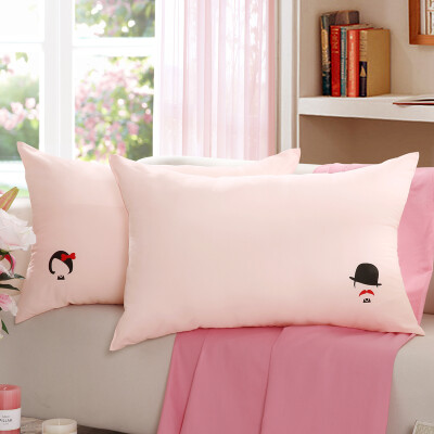 

Jingdong supermarket] LOVO Luo Lai life produced pillow double pillow a pair of MR & MRS couple on the pillow