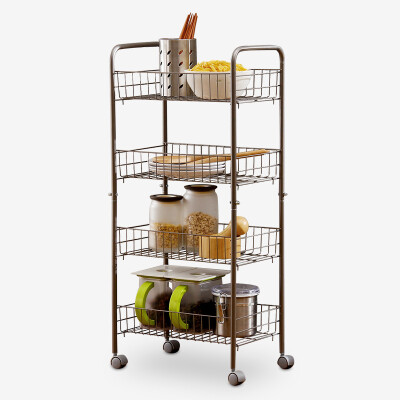 

Ou Runzhe shelf stainless steel upgrade version can be moved 4 store storage storage vehicles