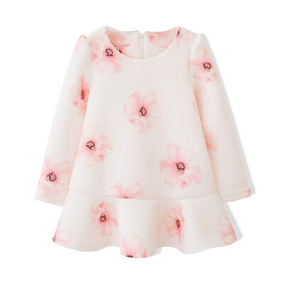 

Flossie Flordeer French girl children's clothing space cotton printed dress F6009 beige 140