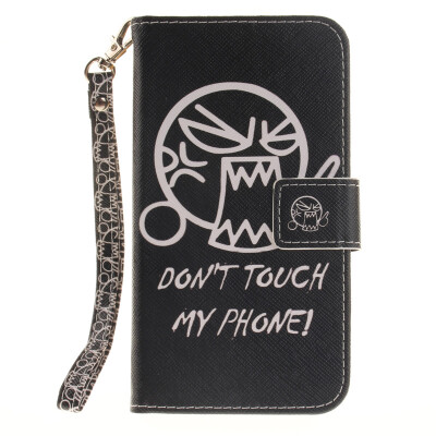 

Do not touch me Design PU Leather Flip Cover Wallet Card Holder Case for LG K10