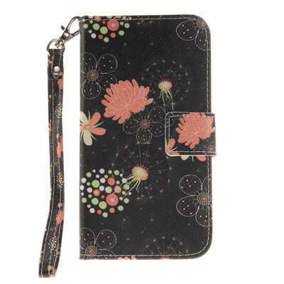 

Colorful flowers Design PU Leather Flip Cover Wallet Card Holder Case for LG G3