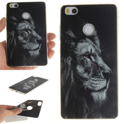 

Black lion Pattern Soft Thin TPU Rubber Silicone Gel Case Cover for XIAOMI MI 4S