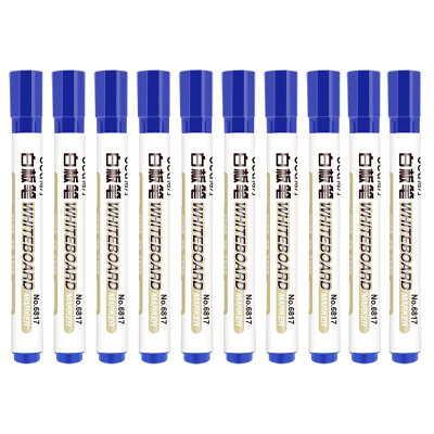 

Deli) 6817 color bright and easy to clean without leaving white board pen blue 10 loaded