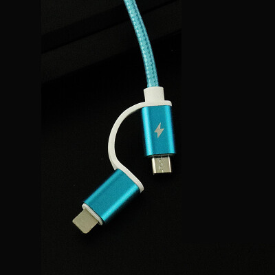 

Nylon Braided 2 in 1 High Speed Sync Data Micro USB Charging Cable Line For iPhone 7 6s Plus Android 580198