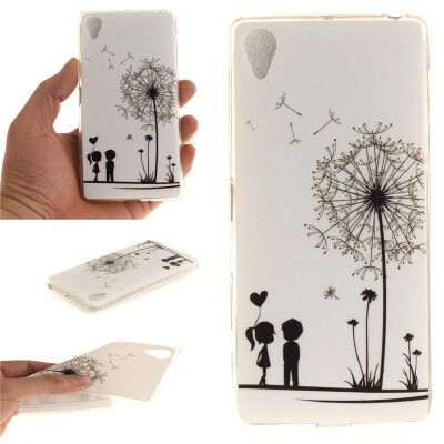 

Lovers and dandelion Pattern Soft Thin TPU Rubber Silicone Gel Case Cover for SONY Xperia X Performance