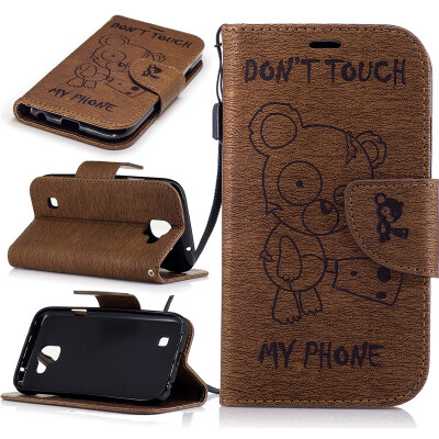 

coffee Bear Style Embossing Classic Flip Cover with Stand Function and Credit Card Slot for LG K3 2017