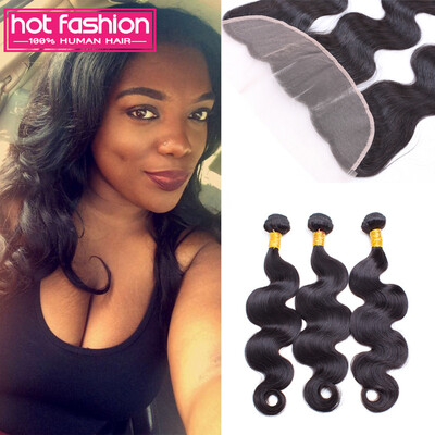 

Free Shipping Hot 8A Peruvian Virgin Hair With Frontal Body Wave 3 Bundles Hot Fashion Hair Products With Frontal On Sale