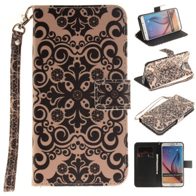 

Palace flower Design PU Leather Flip Cover Wallet Card Holder Case for SAMSUNG GALAXY S6 Edge Plus