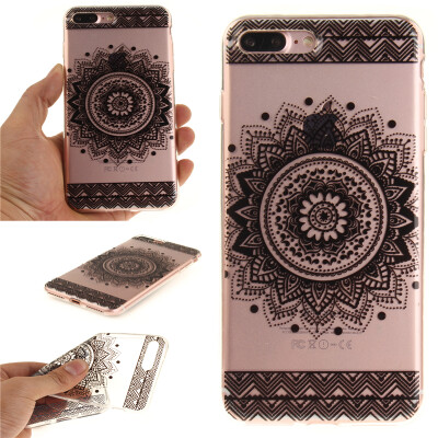 

Black mandala Pattern Soft Thin TPU Rubber Silicone Gel Case Cover for IPHONE 7 Plus