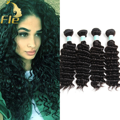 

Mongolian Deep Wave Hair Waves Extensions 4Bundles Smooth Natural Color 8-28inch Hair Density 120