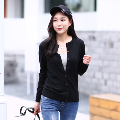 

Antarctic (Nanjiren) Knitwear Women's Fashion Cardigan Slim Long Sleeve Sweater Women's Gray  (170/84