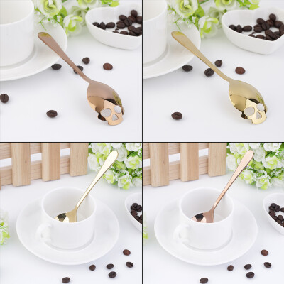 

Skull Shaped Coffee Sugar Oatmeal Stirring Dessert Stainless Steel Spoon