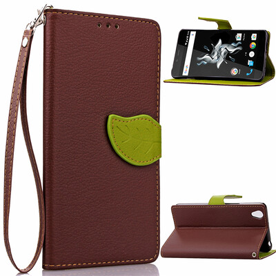 

Brown Design PU Leather Flip Cover Wallet Card Holder Case for One Plus XONE E1001