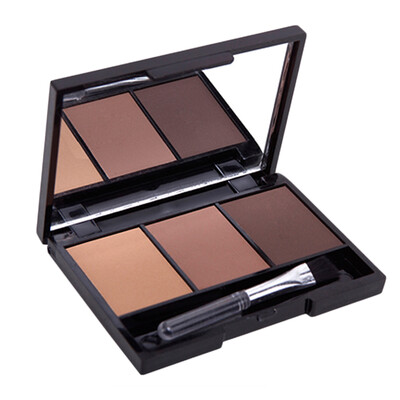 

3 Цвет бровей порошок Палитра Косметический макияж Shading Brush Зеркало Box Брау