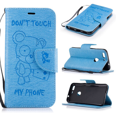 

Light blue Bear Style Embossing Classic Flip Cover with Stand Function and Credit Card Slot for Google Pixel