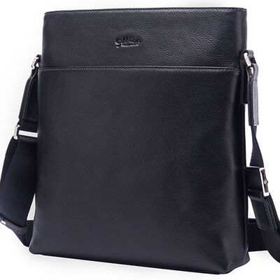 

Goldlion Goldlion male package cowhide shoulder Messenger bag business day card B112010-311 black