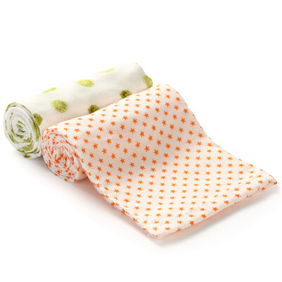 

Cotton age PurCotton infant gauze towel 25x50cm lime orange star 2 bag