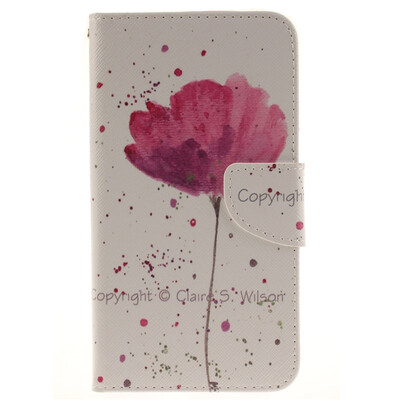 

Purple orchid Design PU Leather Flip Cover Wallet Card Holder Case for LG V10