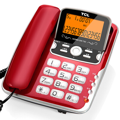 

TCL HCD868 (206) Фиксированный проводной телефон / стационарный / свободный аккумулятор Большой экран с громкой связью Большой экран кнопки может поднимать двойной интерфейс ретро домашний офисный аппарат (красный)