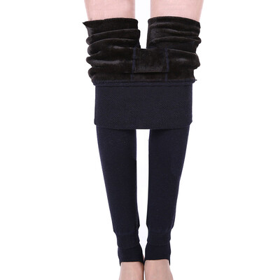 

Heng Yuanxiang Leggings women autumn&winter thick plus velvet waist down pants pants wear ultra-elastic high waist one pants ladies warm pants CI130304 navy blue uniform