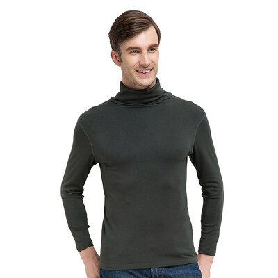 

Little nurse thermal underwear men&women high collar pile collar single shirt velvet warm lapel autumn clothing long pants DRY005 bottoming shirt dark green  175105