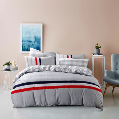 

Ying Xin home textiles twill cotton double bed quilt bed sheets four sets apply 15 18 m bed hours - gray
