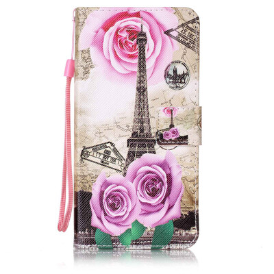 

Flower Tower Design PU Leather Flip Cover Wallet Card Holder Case for Huawei Y6 II