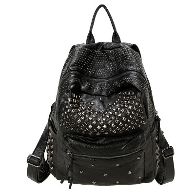 

Fragrance XIASUAR Korean Shoulder Bag Women Fashion Rivet High High Backpack Black