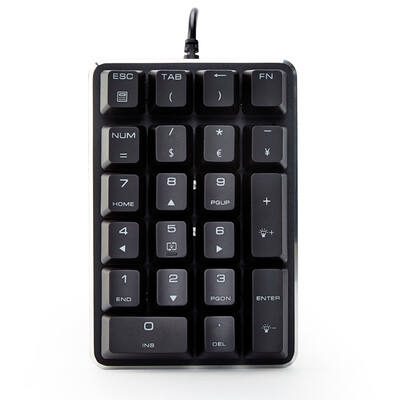 

Magic key magicforce 21 key mini mechanical keyboard numeric keyboard keypad black white light cherry Cherry green axis financial accounting with hand-free switch