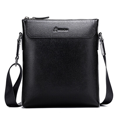 

Scarecrow MEXICAN fashion men&39s bag business casual men&39s casual shoulder bag men&39s first layer of leather Messenger bag vertical section package MMD50326M-03 black