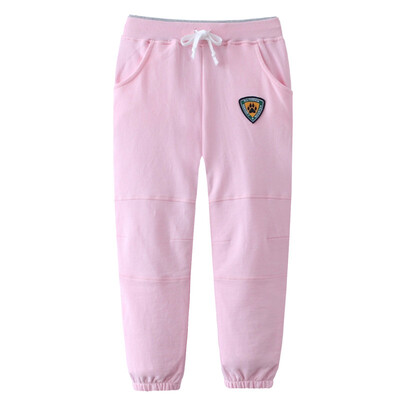 

(KIDS MAM & DAD) children's casual pants boys and girls sports pants big children children stitching pants 60240 pink 140