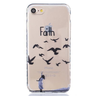 

Woman birdie Pattern Soft Thin TPU Rubber Silicone Gel Case Cover for IPHONE 7