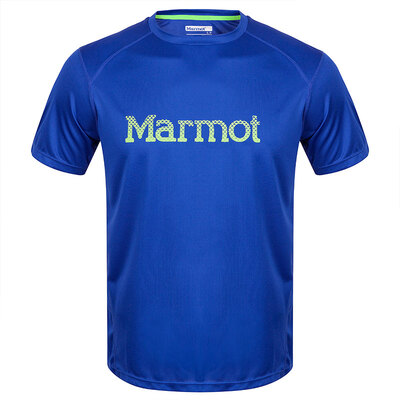 

Marmot Marmot быстро сухая футболка мужской дышащий пот на шею с коротким рукавом одежда Q63170 темно-синий S