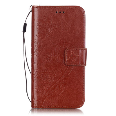 

Brown Flower Design PU Leather Flip Cover Wallet Card Holder Case for IPHONE 7 PLUS