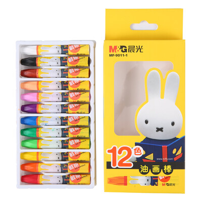

Morning light M & G AGMX4304 cartoon rotating crayons oil painting stick paint pen 12 color box Transformers box
