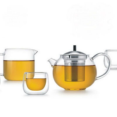 

SAMA T109 Glass Mini Handmade Gongfu Tea Set Teapot Pitcher 4 Double Wall Cups