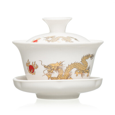 

помощь дракон белого фарфора gaiwan 90ml 3.04 FL оз