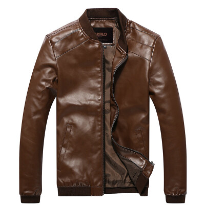 

(CARTELO) leather men's business casual men's self-cultivation PU leather jacket jacket 17066KE8707 coffee 3XL