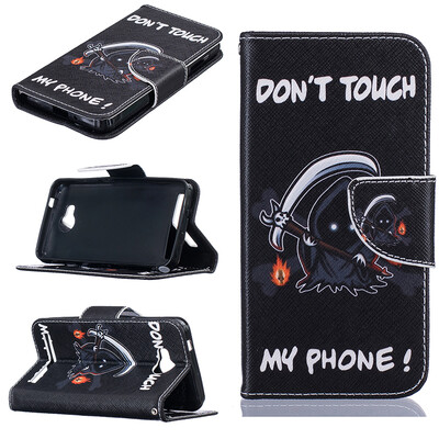 

Grim Reaper Design PU кожа флип Обложка Кошелек Карты Держатель чехол для HUAWEI Y3 II