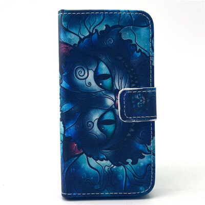 

Blue Cat Design PU Leather Flip Cover Wallet Card Holder Case for IPHONE 5