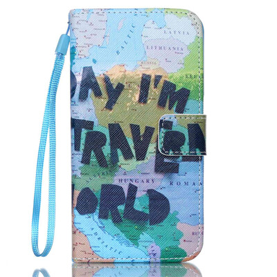 

Black Letter Design PU Leather Flip Cover Wallet Card Holder Case for SAMSUNG S6