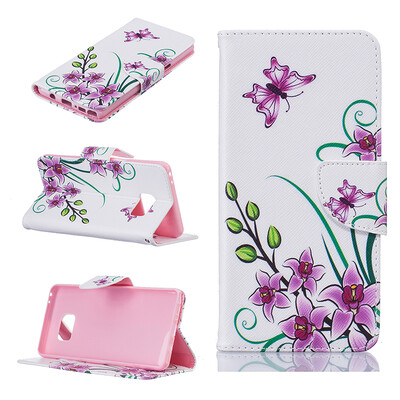 

Pink butterfly Design PU Leather Flip Cover Wallet Card Holder Case for SAMSUNG GALAXY Note 7